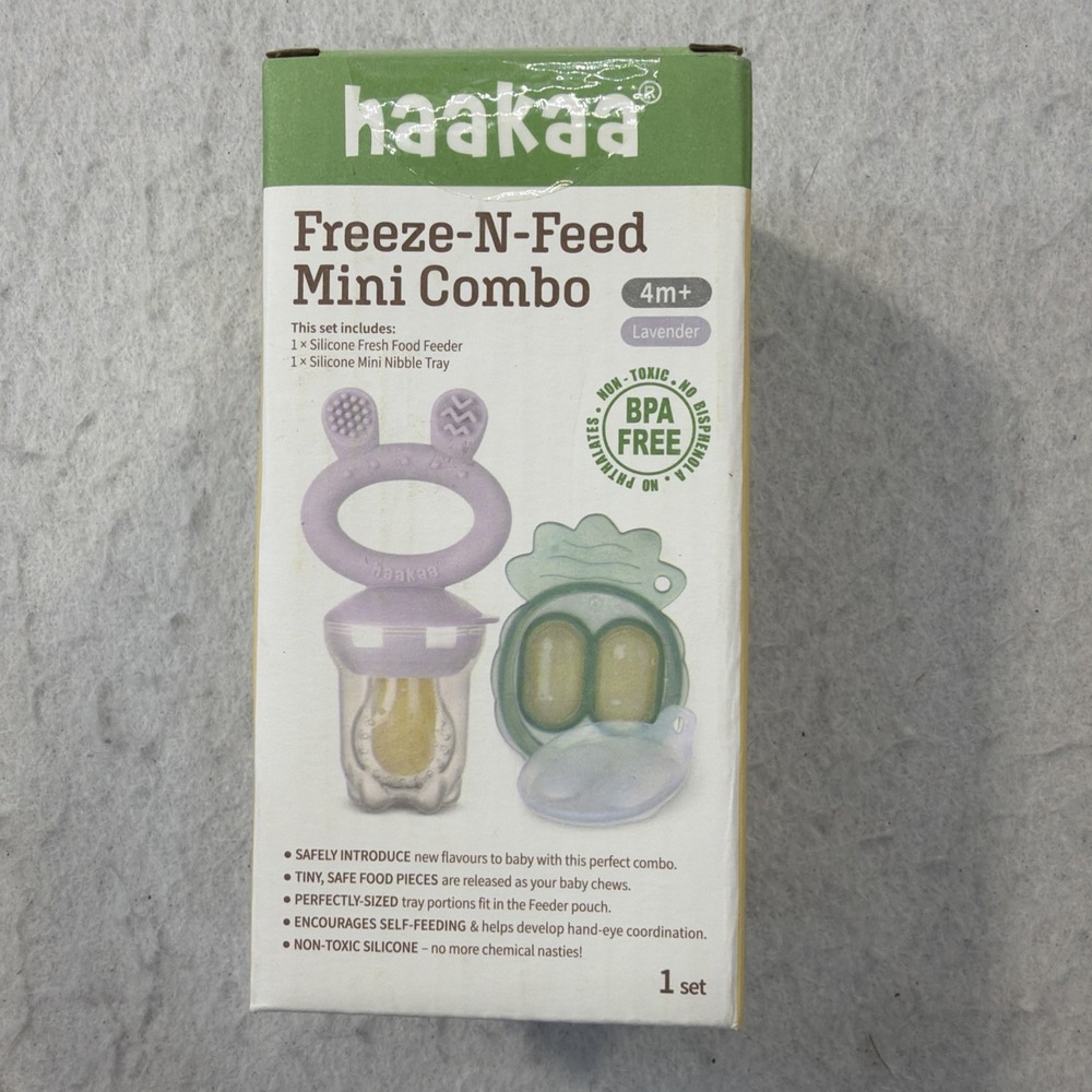 Haakaa Silicone Freeze-N-Feed Mini Combo BPA Free - Lavender  4 Months+ New